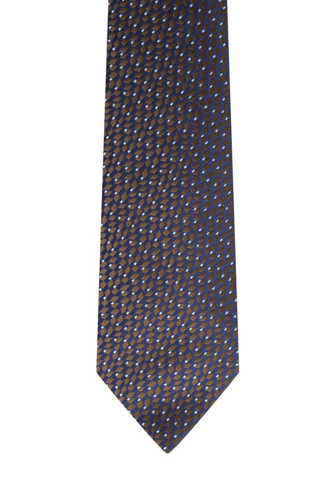 Orta Kahve Desenli Kravat