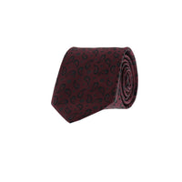 Koyu Bordo Desenli Kravat