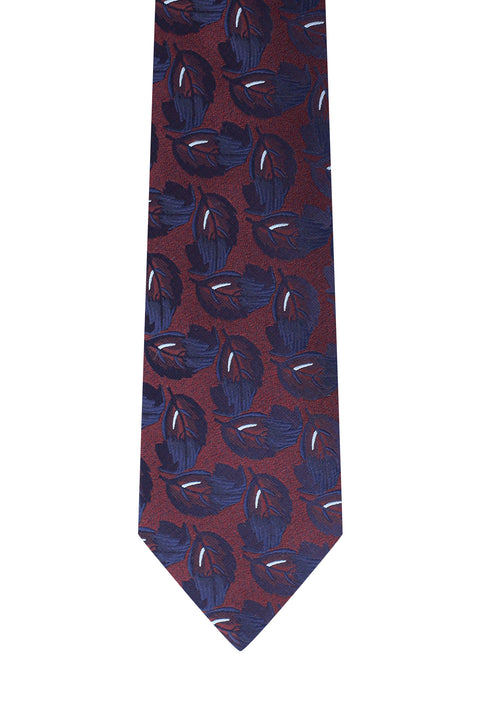 Koyu Bordo Desenli Kravat