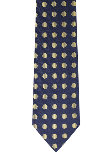 Koyu Lacivert Desenli Kravat