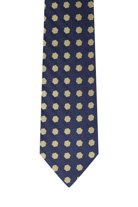 Koyu Lacivert Desenli Kravat