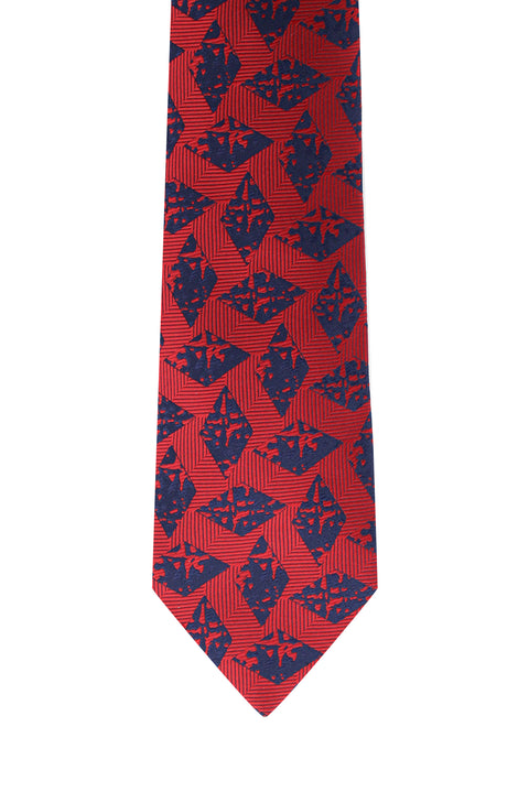 Koyu Kırmızı Desenli Kravat