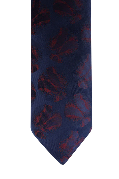 Koyu Lacivert Desenli Kravat