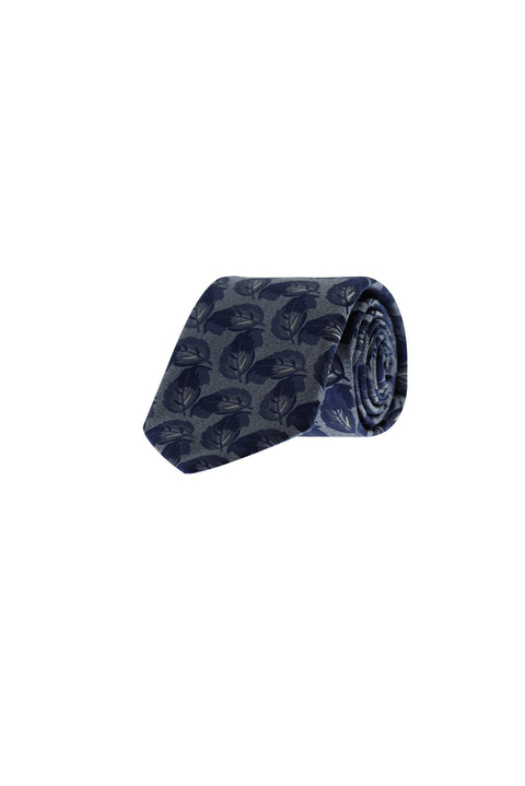 Medium Grey Paisley Patterned Tie