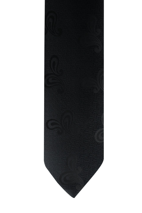 Siyah Şal Desenli Kravat