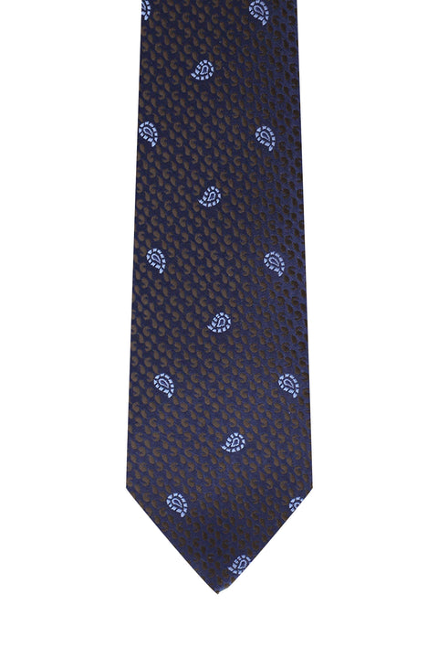 Orta Kahve Desenli Kravat