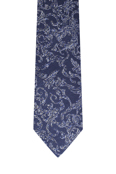 Koyu Lacivert Desenli Kravat