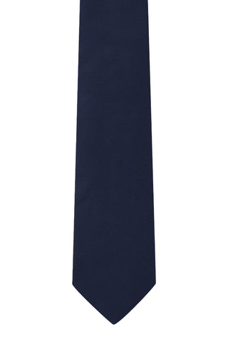  Koyu Lacivert Düz Saten Kravat