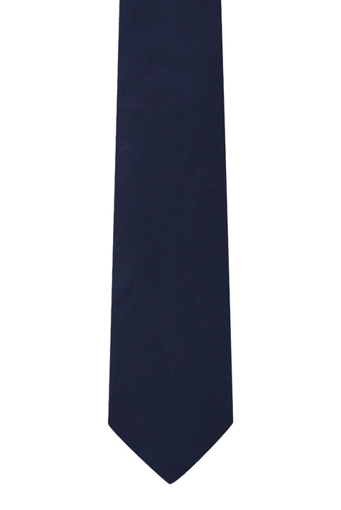 Koyu Lacivert Düz Saten Kravat
