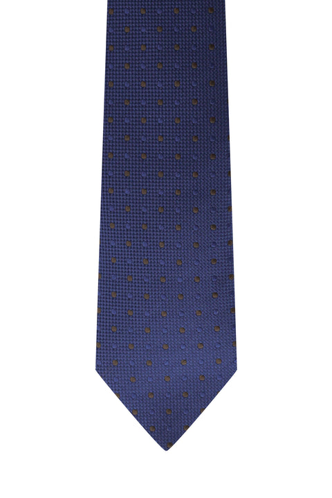 Koyu Lacivert Desenli Kravat