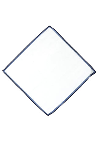  Beyaz-Lacivert Düz Mendil