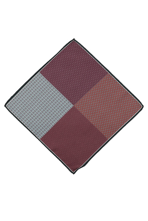 Koyu Bordo Desenli Mendil