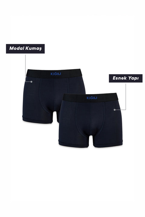 Dark Navy 2-Pack Modal Blend Boxer Briefs