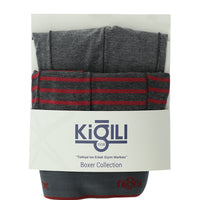 Orta Füme 2'li Desenli Pamuklu Boxer Seti