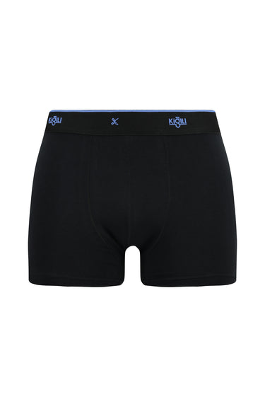  Siyah 2'li Pamuklu Likralı Rahat Esnek Boxer Seti
