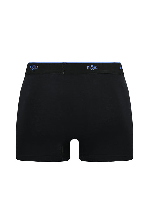 Siyah 2'li Pamuklu Likralı Rahat Esnek Boxer Seti