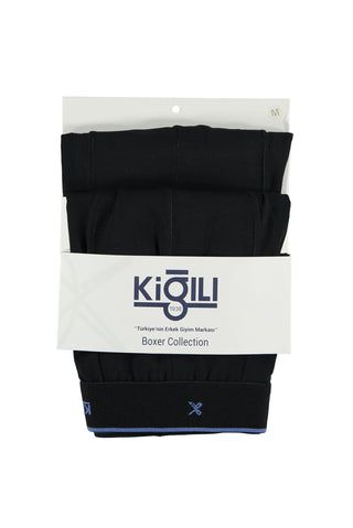  Siyah 2'li Pamuklu Likralı Rahat Esnek Boxer Seti