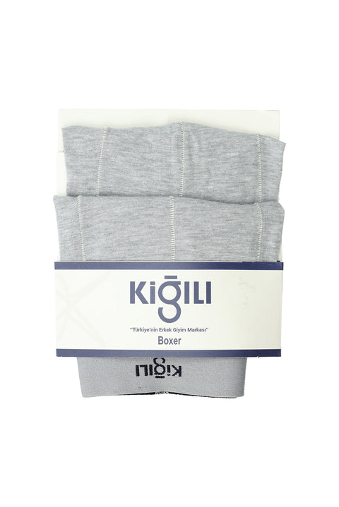 Açık Füme 2'li Pamuklu Likralı Rahat Esnek Boxer Seti