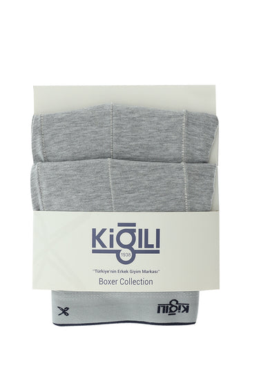  Orta Füme 2'li Pamuklu Boxer Seti