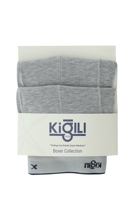 Orta Füme 2'li Pamuklu Boxer Seti