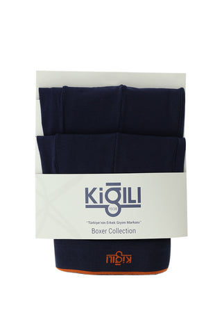  Açık Lacivert 2'li Pamuklu Boxer Seti