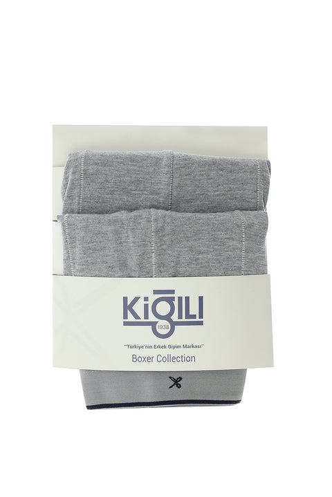 Orta Füme 2'li Süprem Pamuklu Boxer Seti