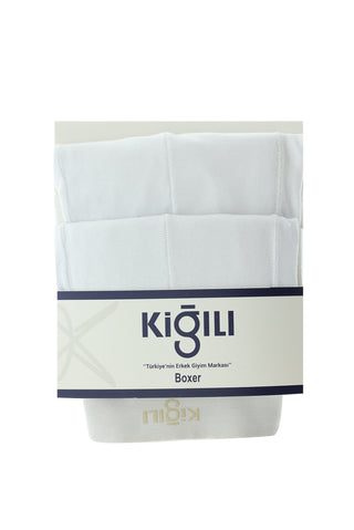  Beyaz 2'li Süprem Pamuklu Boxer Seti