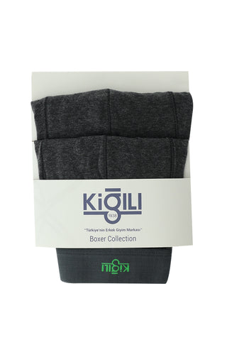  Koyu Antrasit 2'li Süprem Pamuklu Boxer Seti