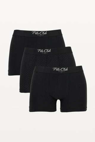  Siyah 3'lü Pamuklu Boxer Seti