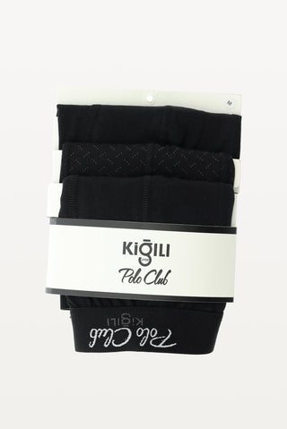  Siyah 3'lü Pamuklu Boxer Seti