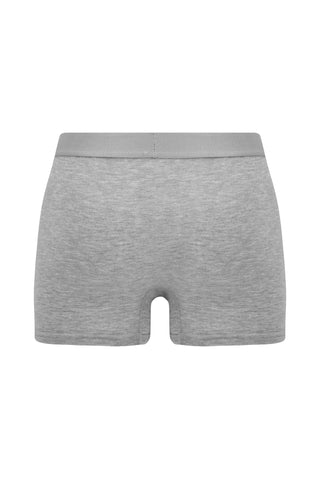  Orta Gri Melanj 3'lü Pamuklu Likral? Rahat Esnek Boxer Seti-Ki??l?