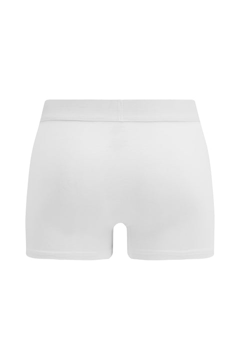 Beyaz 3'lü Pamuklu Likralı Rahat Esnek Boxer Seti