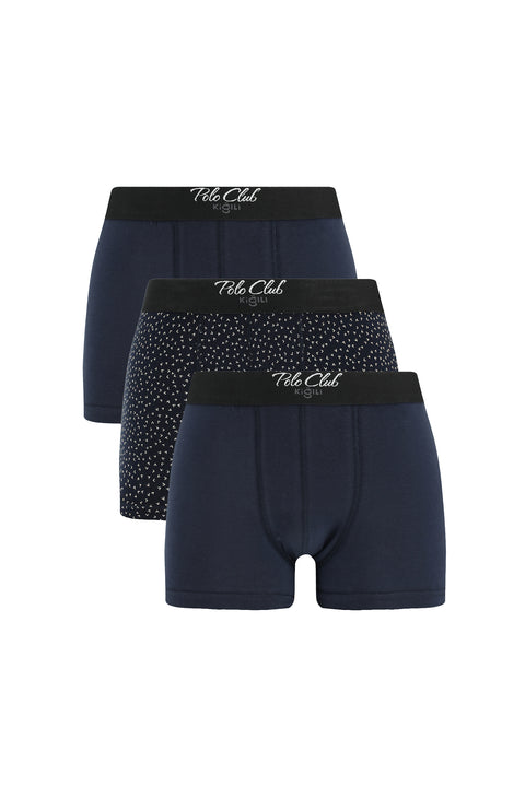 Lacivert 3'lü Pamuklu Boxer Seti
