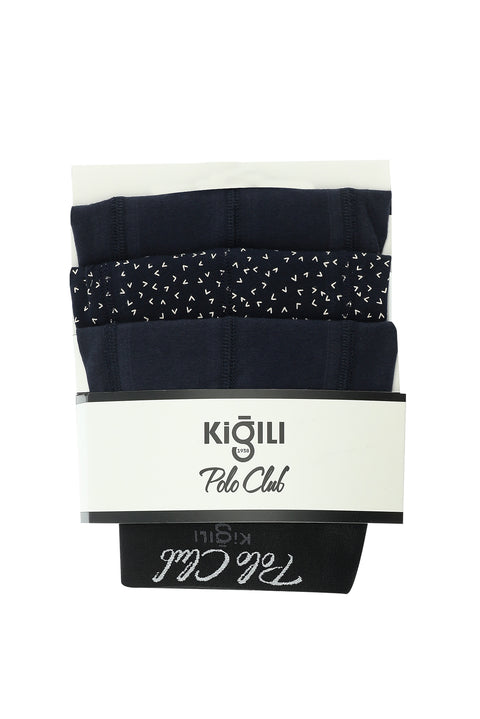 Lacivert 3'lü Pamuklu Boxer Seti