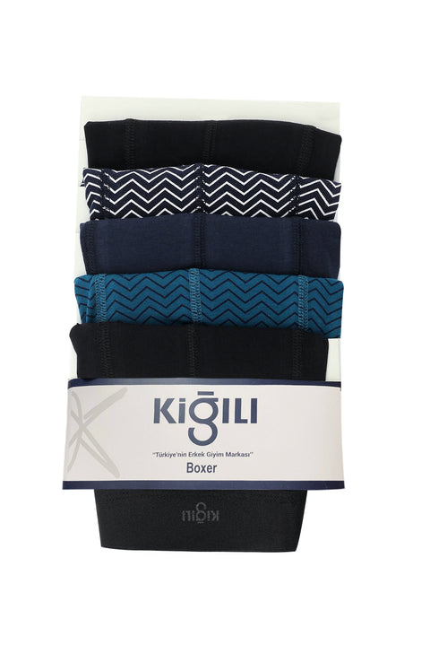 Çok Renkli 5'li Pamuklu Likralı Rahat Esnek Boxer Seti