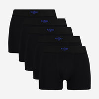 Siyah 5'li Pamuklu Likralı Rahat Esnek Boxer Seti