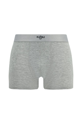 Orta Gri Melanj 5'li Pamuklu Likral? Rahat Esnek Boxer Seti-Ki??l?
