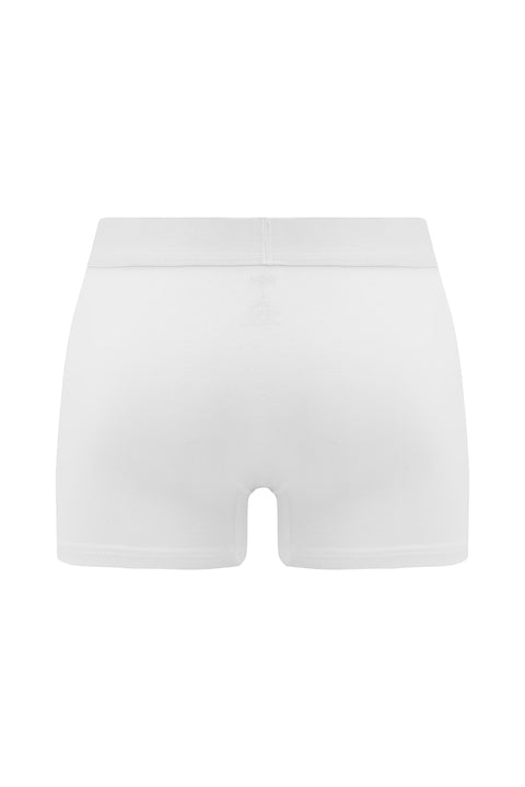 Beyaz 5'li Pamuklu Likralı Rahat Esnek Boxer Seti