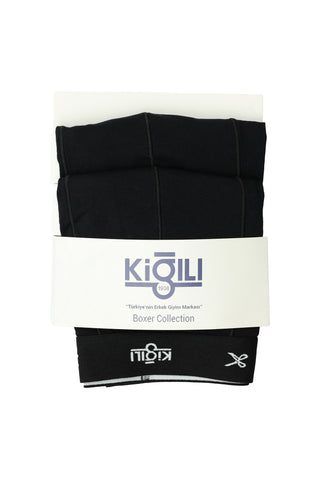  Siyah 2'li Pamuklu Boxer Seti