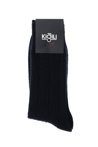  Koyu Lacivert Tekli Yünlü Termal Çorap
