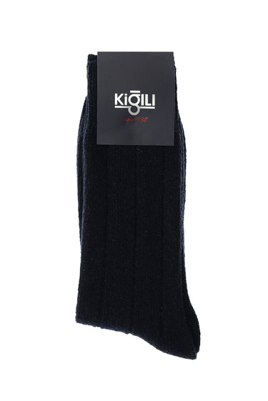 Koyu Lacivert Tekli Yünlü Termal Çorap