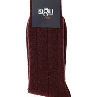 Koyu Bordo Tekli Yünlü Termal Çorap