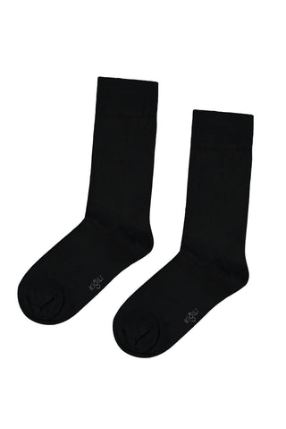  Siyah 2'li Bambu Kar???ml? Likral? Esnek Düz Çorap Seti-Ki??l?