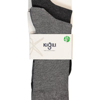 Koyu Antrasit Melanj 2'li Bambu Karışımlı Likralı Esnek Düz Çorap Seti