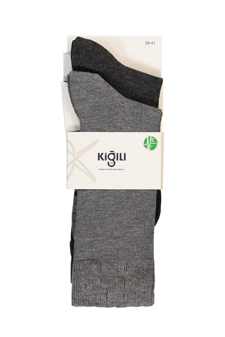  Koyu Antrasit Melanj 2'li Bambu Karışımlı Likralı Esnek Düz Çorap Seti