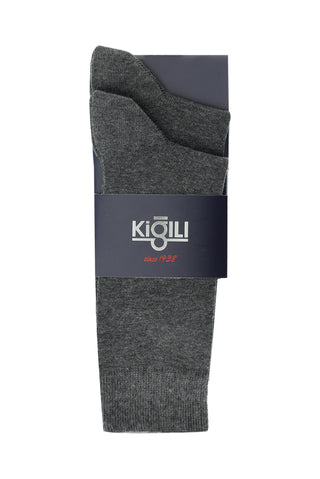  Orta Füme 2'li Pamuklu Çorap Seti