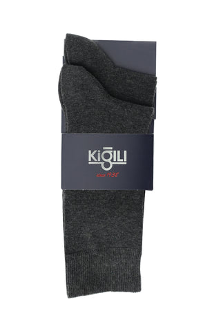  Koyu Antrasit 2'li Pamuklu Çorap Seti