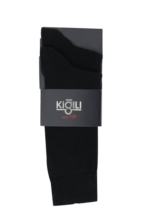 Siyah 2'li Düz Pamuklu Çorap Seti