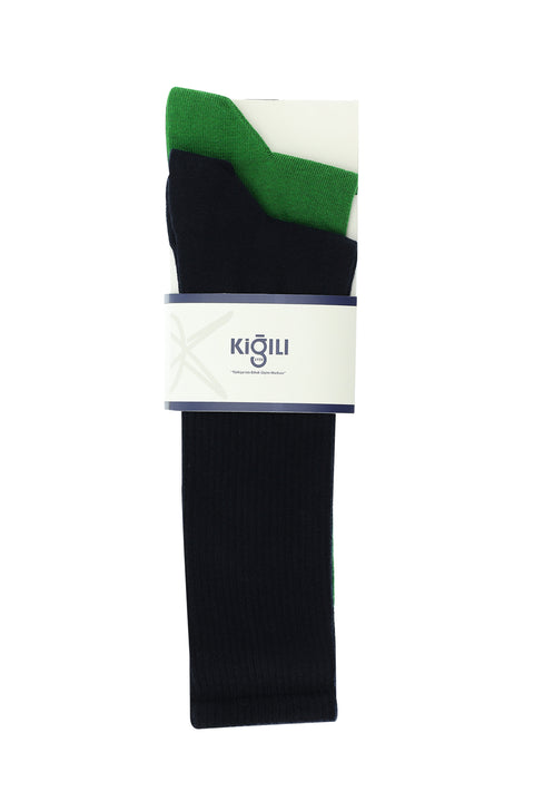 Orman Yeşili 2'li Uzun Tenis Çorap Seti