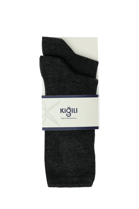 Açık Antrasit Melanj 2li Düz Çorap